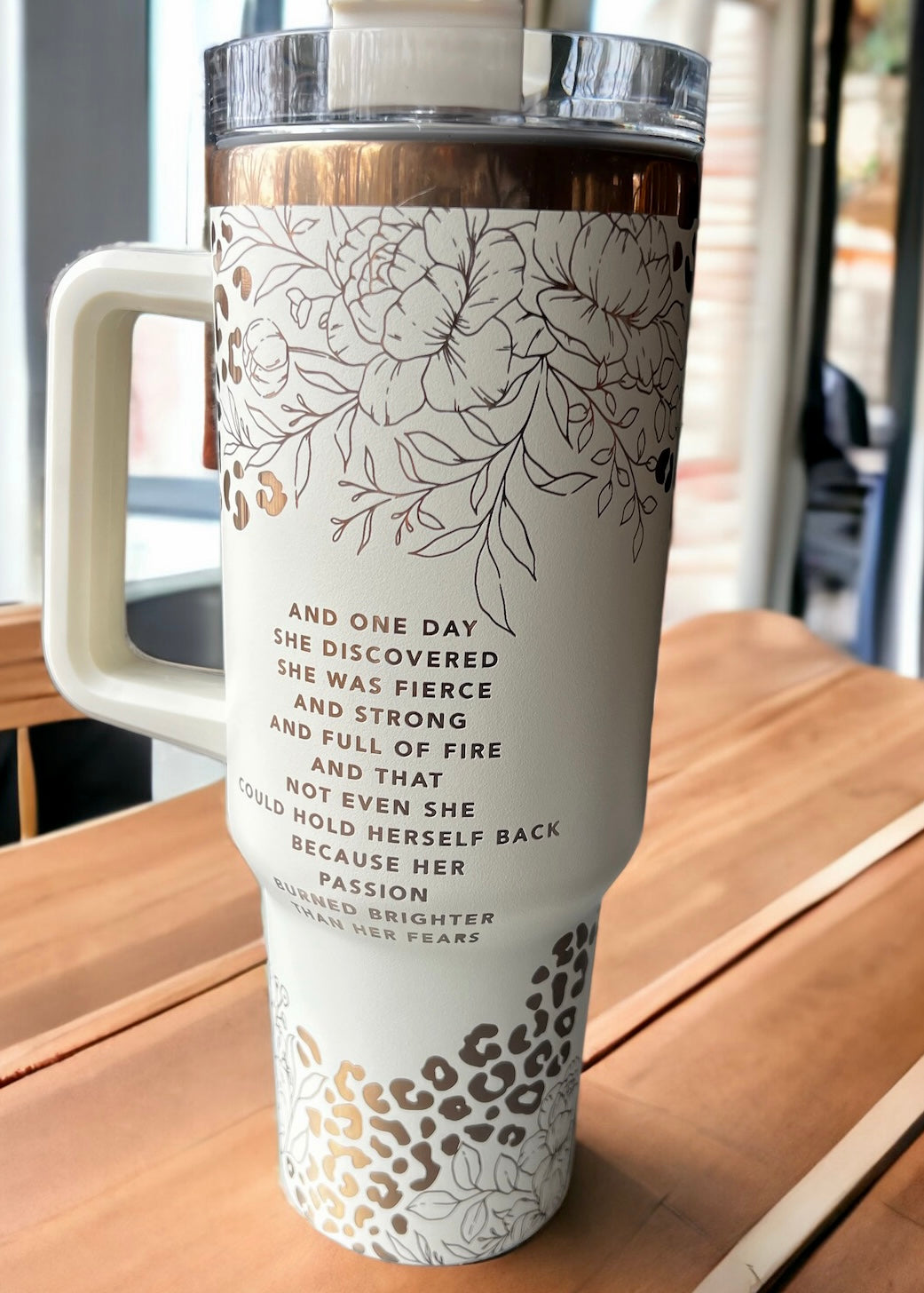40 ounce engraved Copper Tumbler "She Is Fierce"