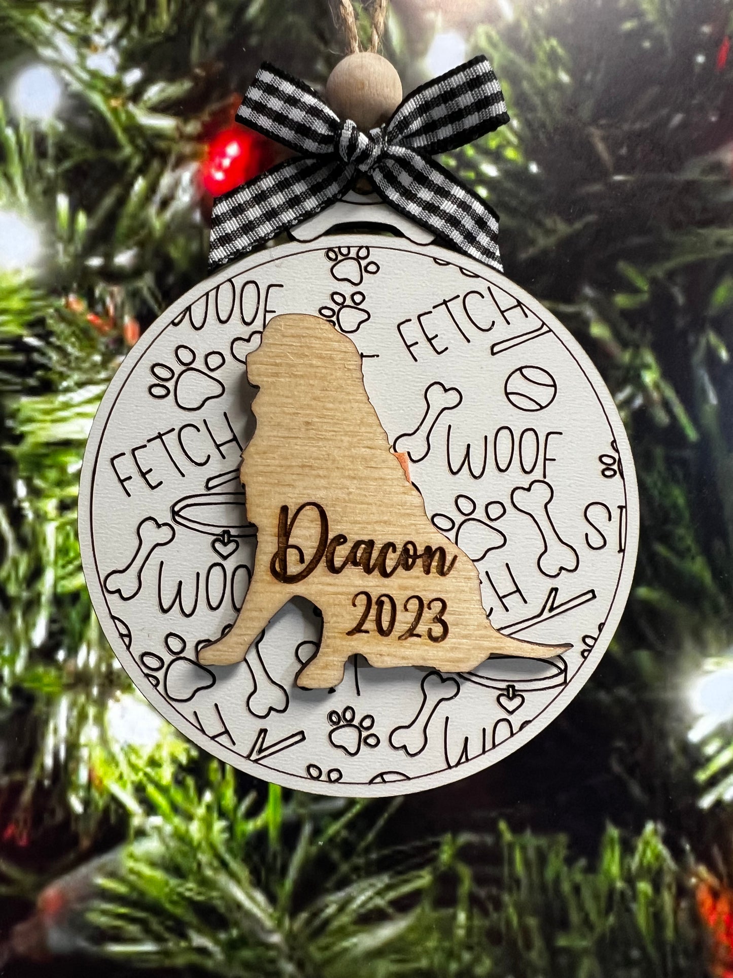 Ornament, Cat / Dog ornament with printed background.