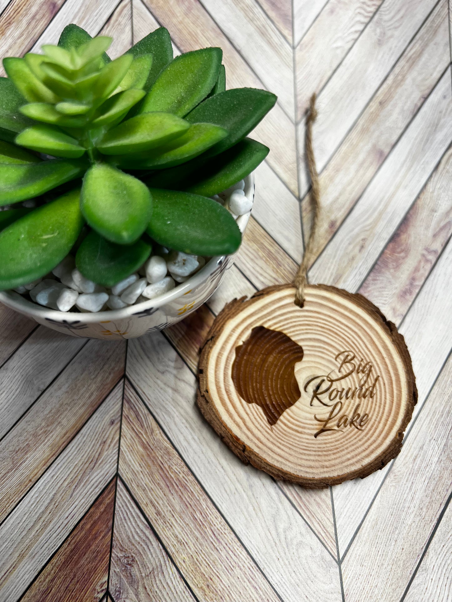 Ornament, Lake, River, log slice