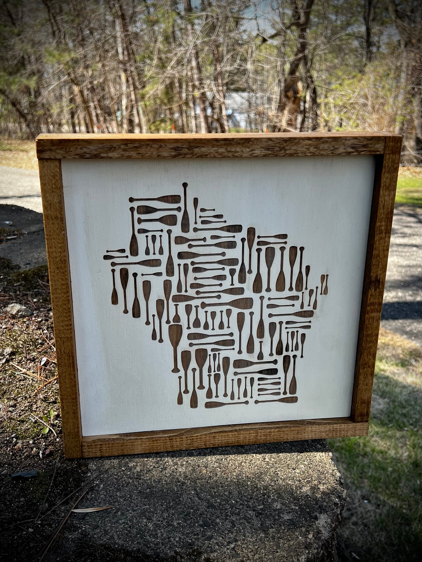 Wisconsin paddles sign 12” x 12”
