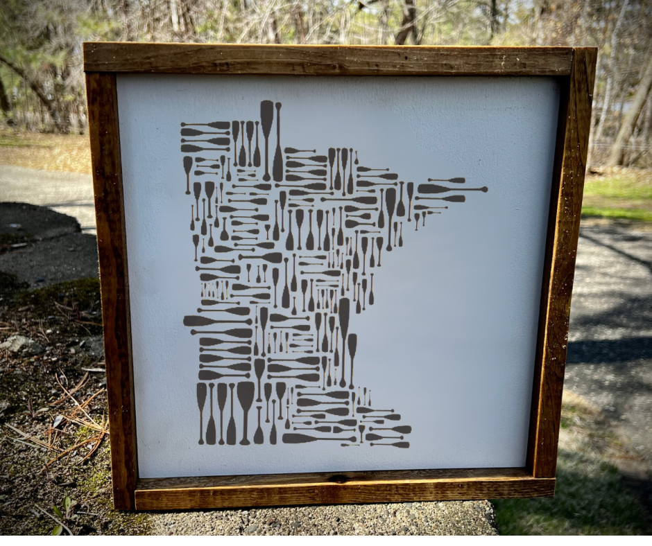 Minnesota paddles sign 12” x 12”