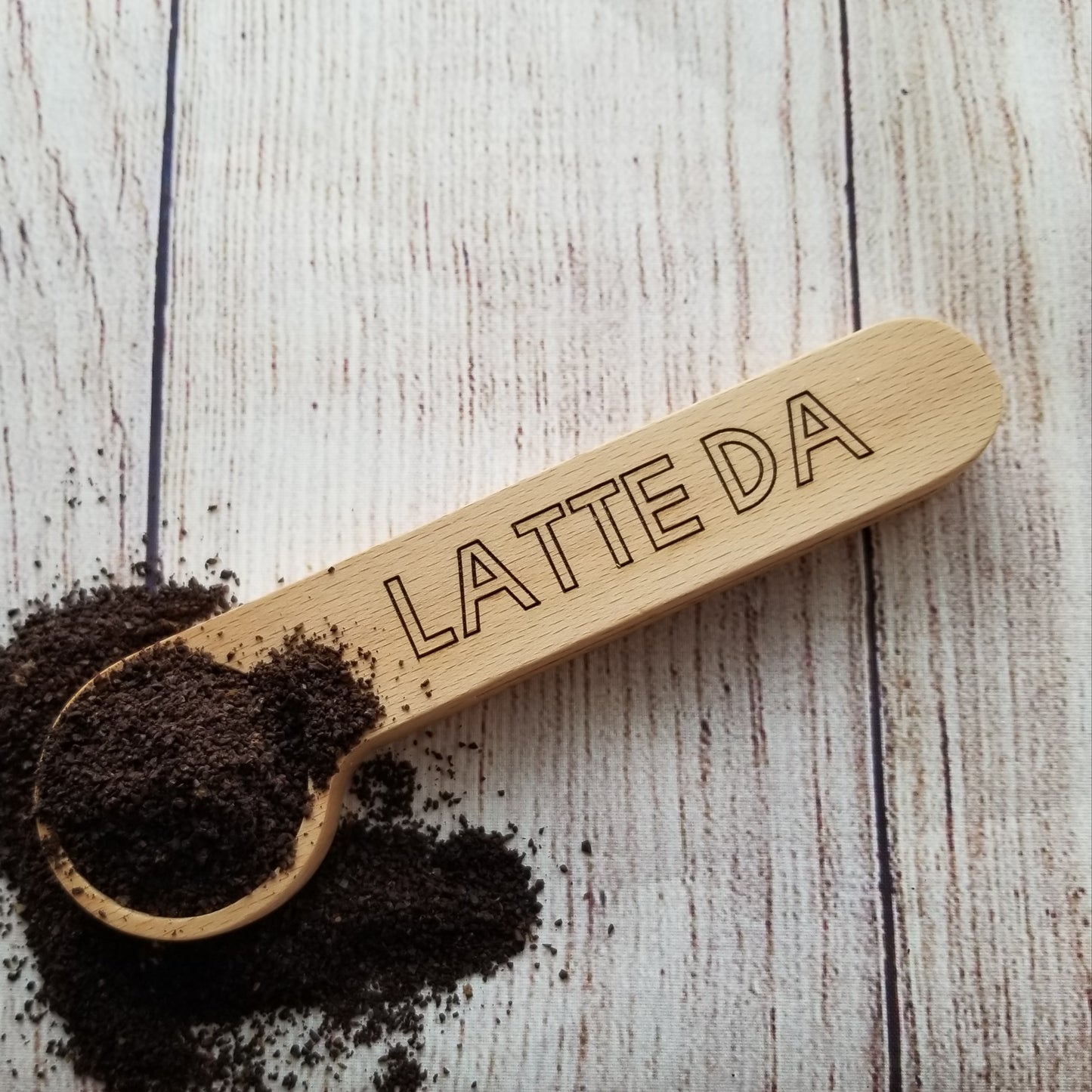 Coffee Scoop & Bag Clip, Latte Da Wooden
