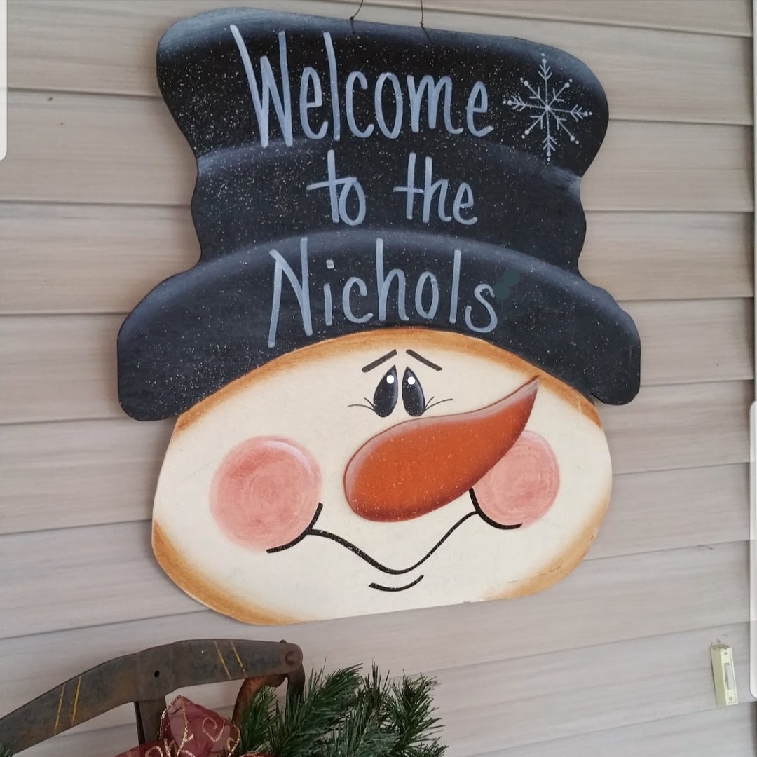 Snowman 2' x 2' Door Hanger