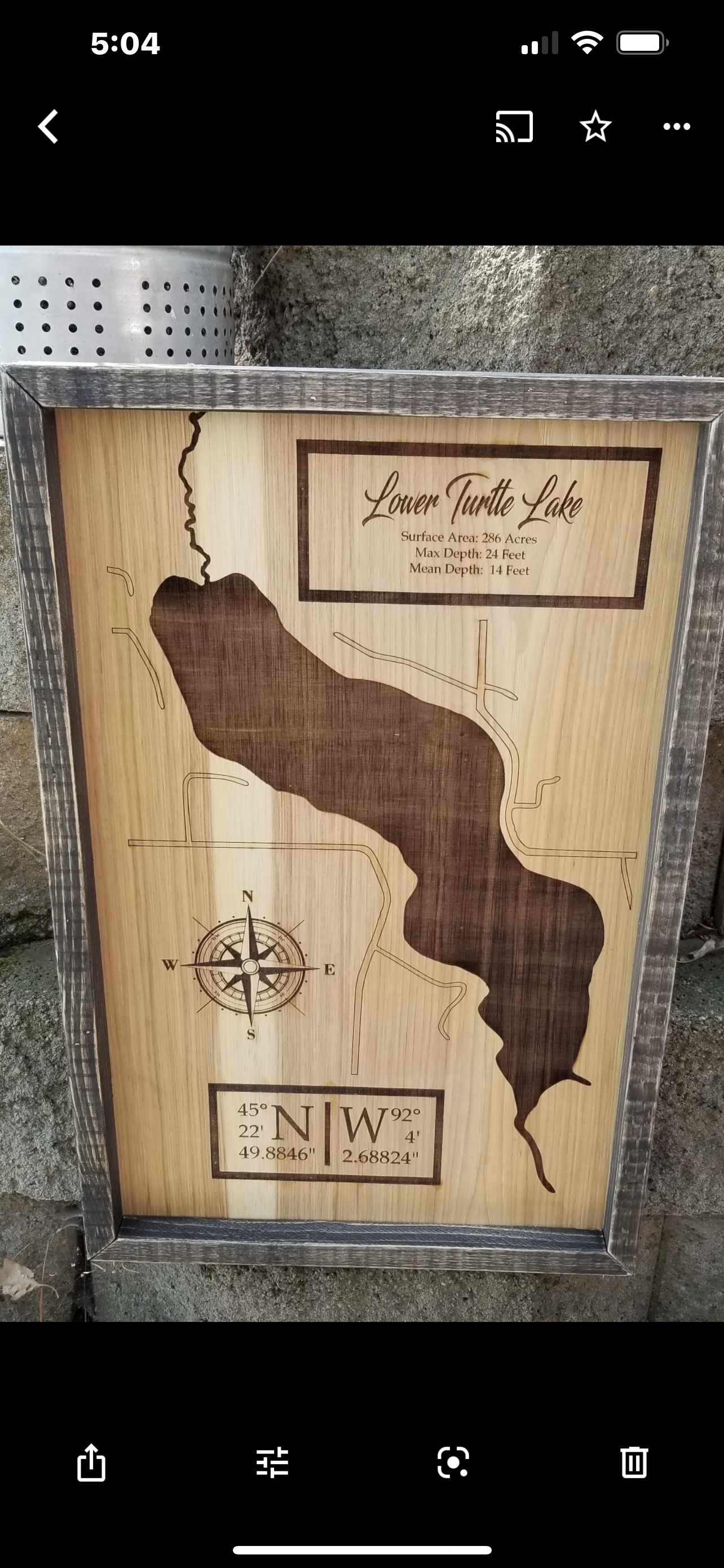 Lake Map, Laser Engraved Lake Map | Minnesota Lakes | Wisconsin Lakes