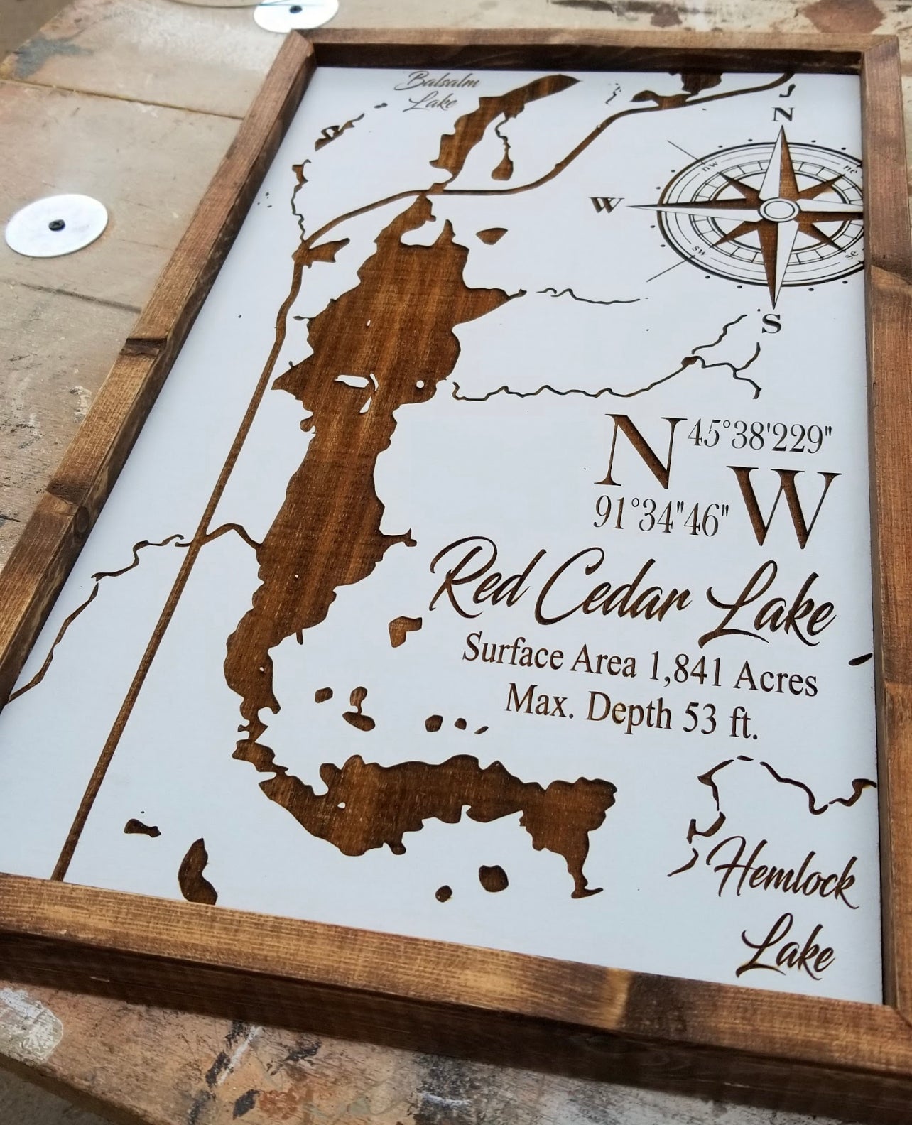 Lake Map, Laser Engraved Lake Map | Minnesota Lakes | Wisconsin Lakes