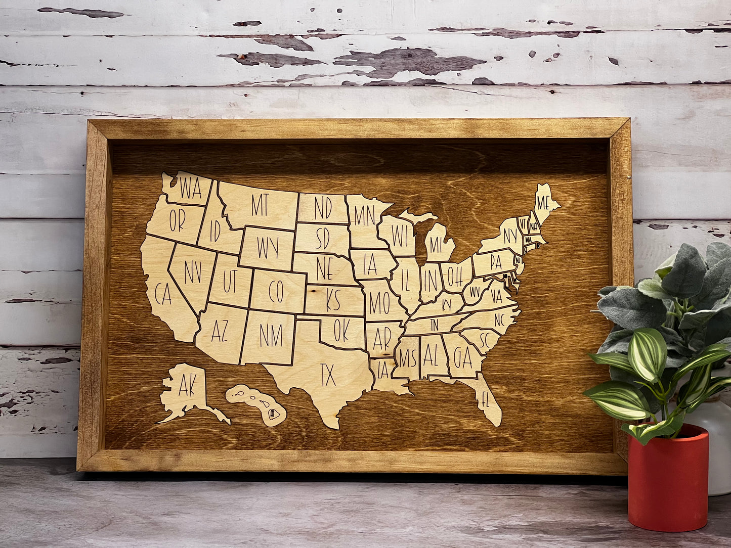 United States of America Map, Laser Engraved Lake Map | Minnesota Lakes | Wisconsin Lakes
