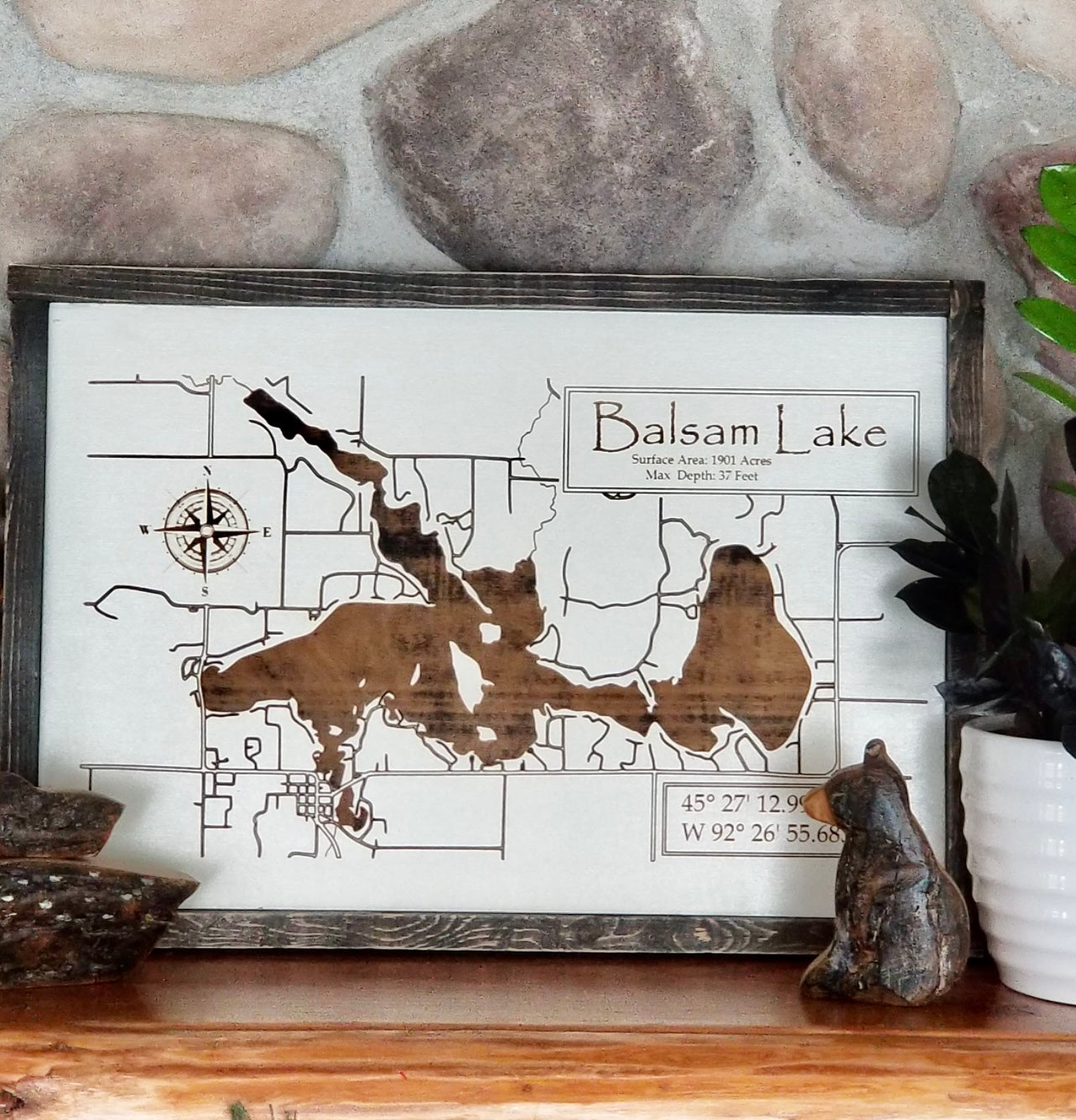 Lake Map, Laser Engraved Lake Map | Minnesota Lakes | Wisconsin Lakes