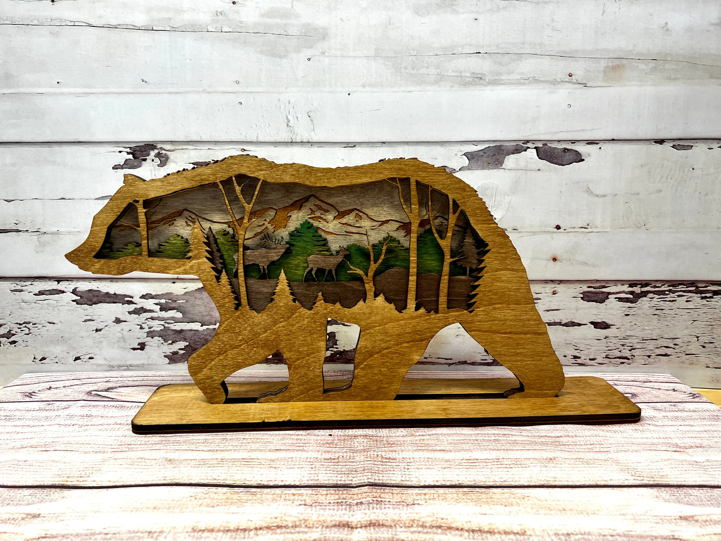 Bear layered sign, Large
