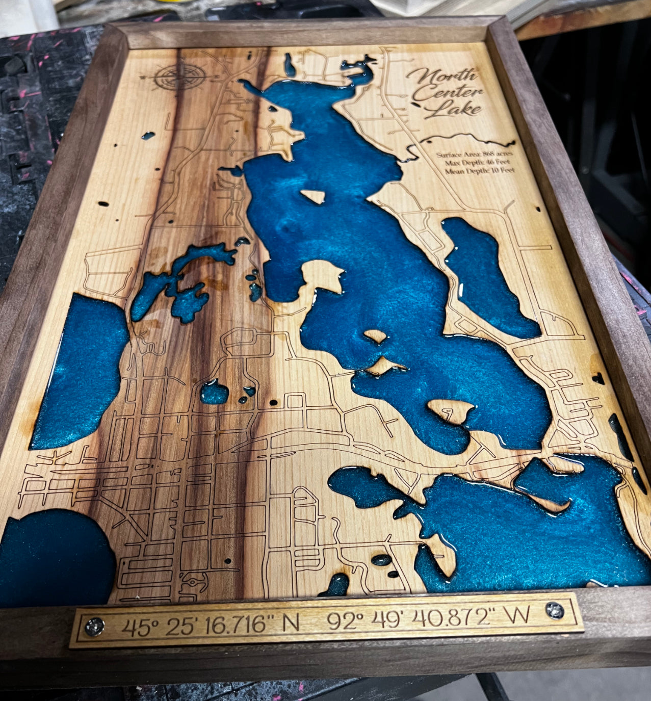 Lake Map | Epoxy Filled Lake Map