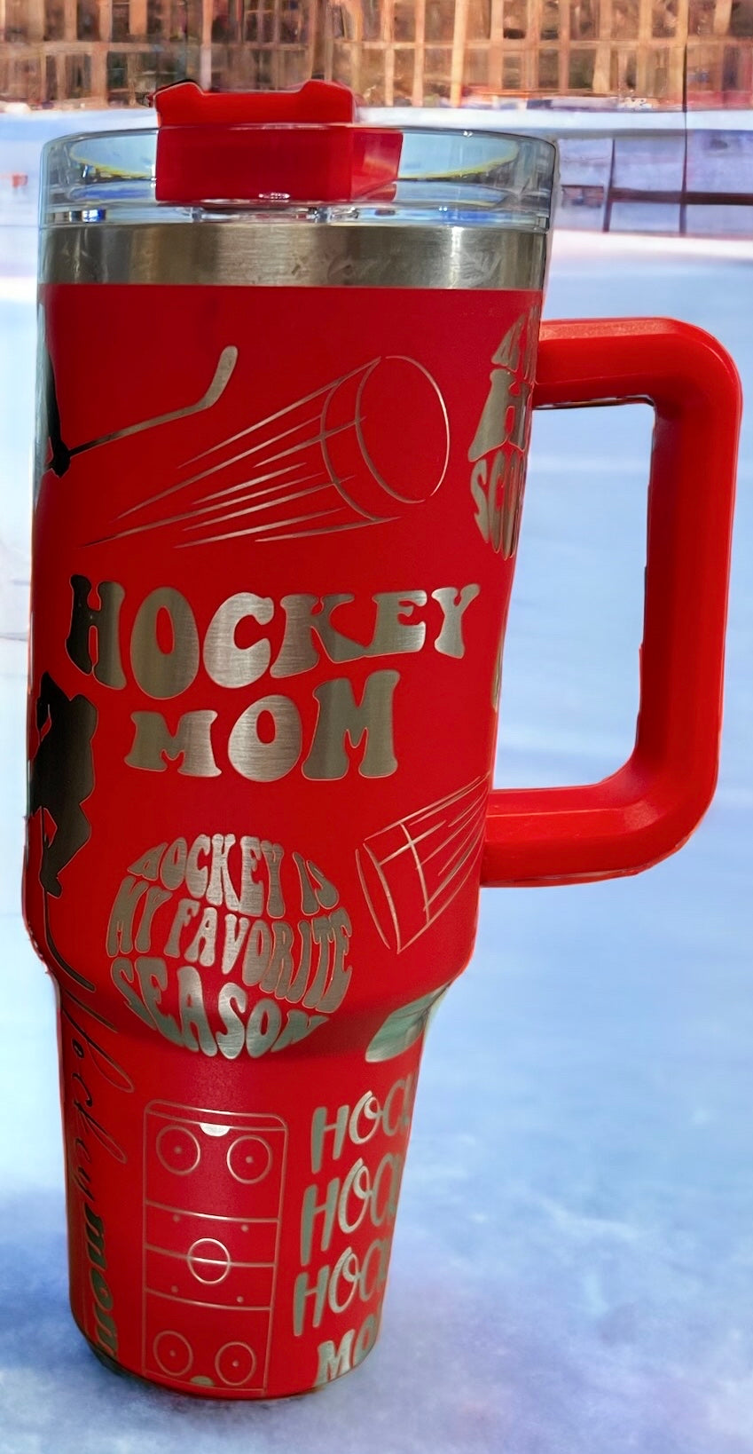 40 ounce engraved Tumbler - Hockey Mom