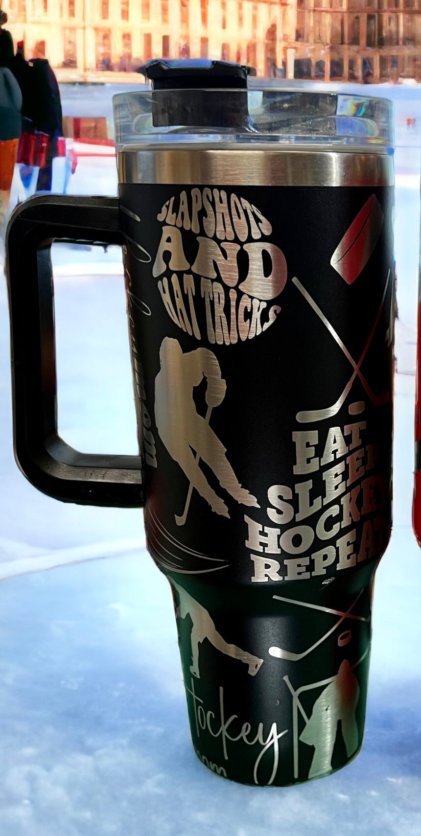 40 ounce engraved Tumbler - Hockey Mom