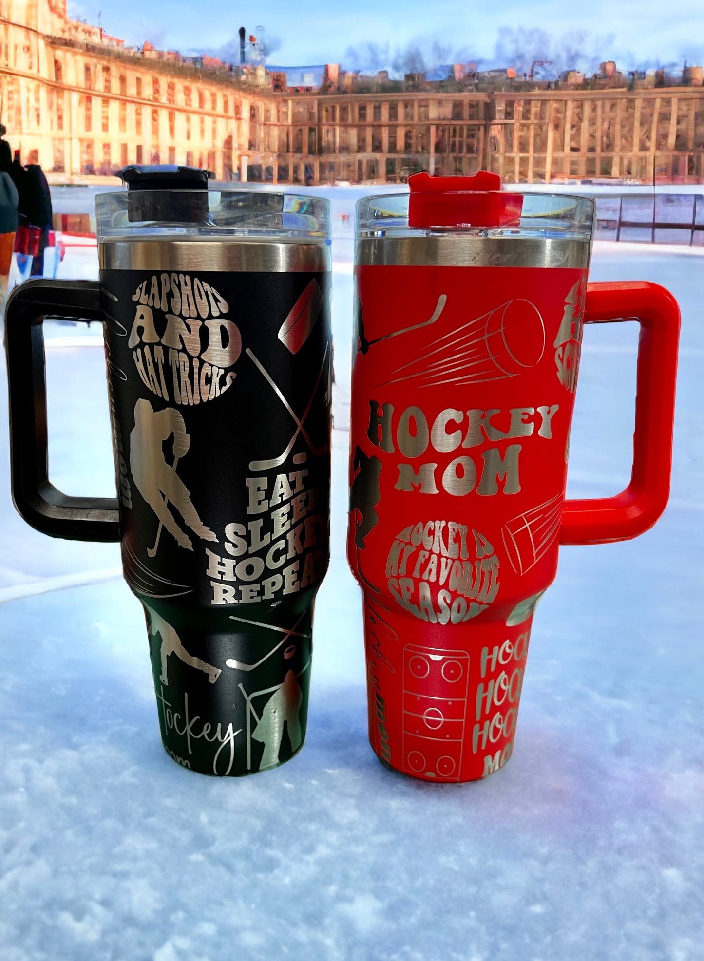 40 ounce engraved Tumbler - Hockey Mom