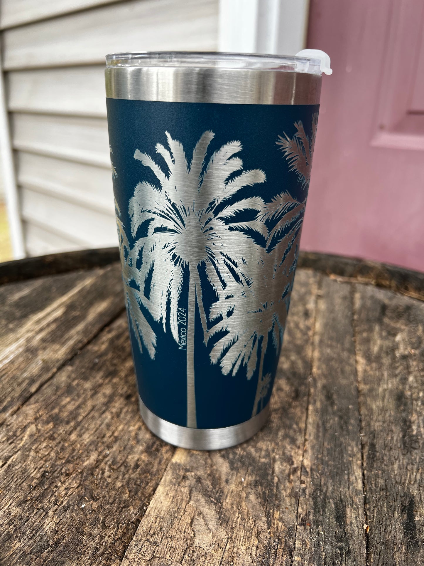 20 ounce engraved Tumbler Tropical Palm Trees