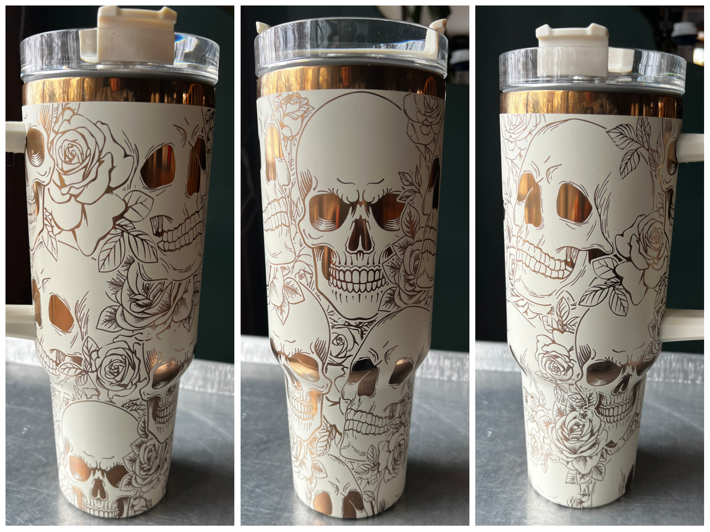 40 ounce engraved stainless steel tumbler Sculls