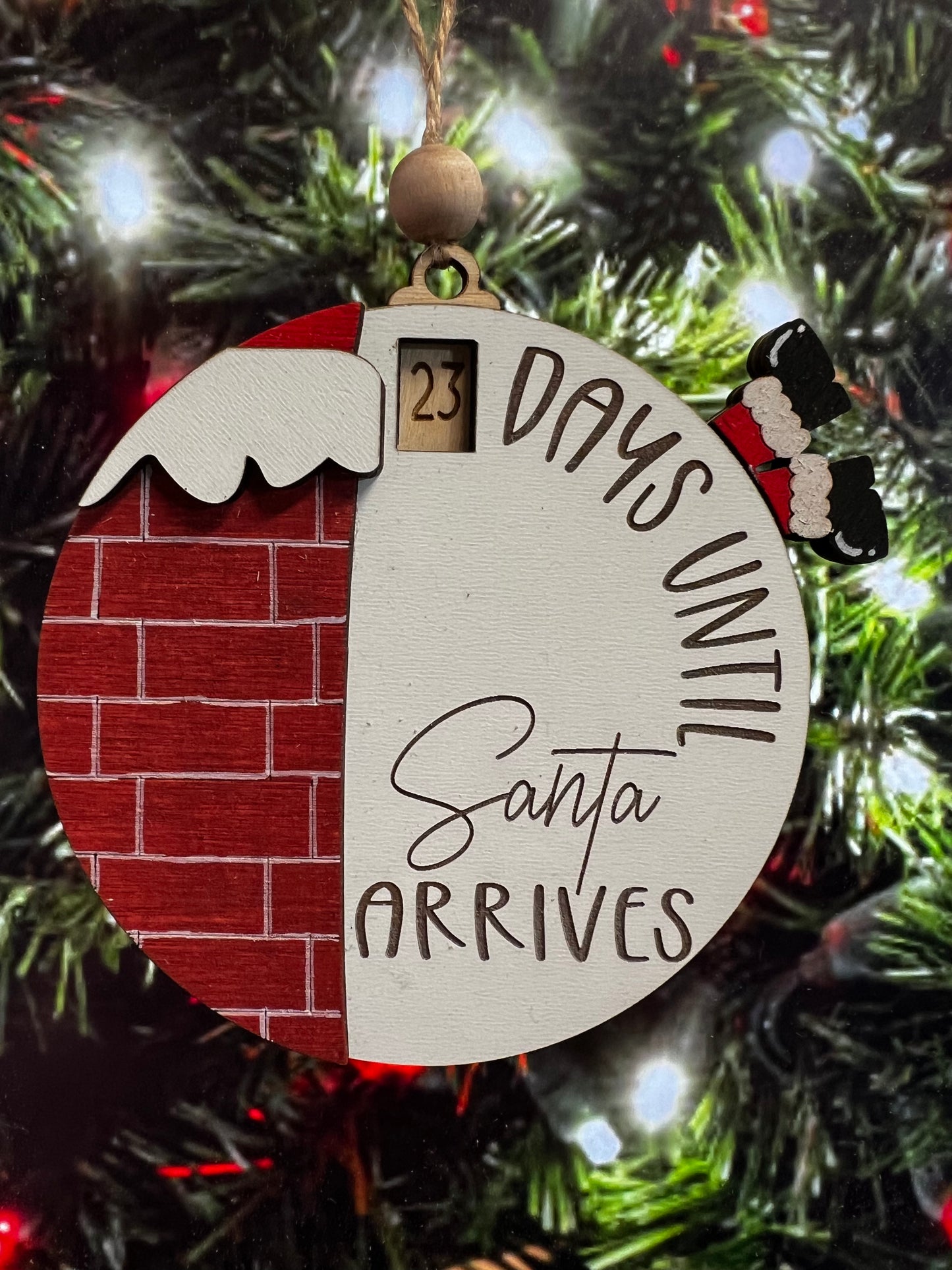 Ornament, Christmas Countdown, Santa down the chimney, Days until Santa arrives