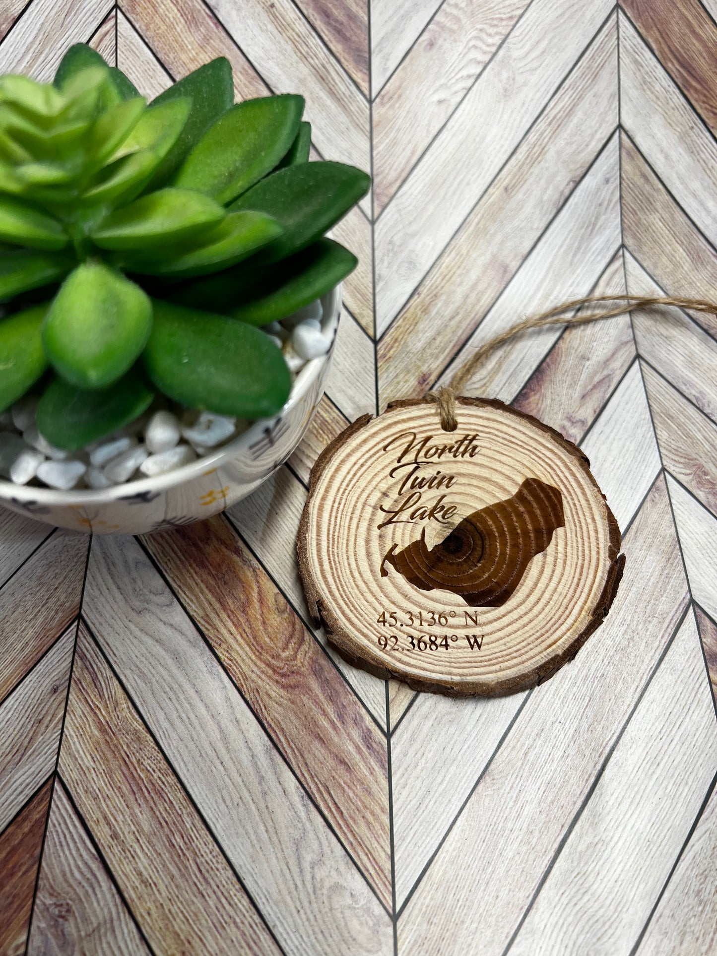 Ornament, Lake, River, log slice