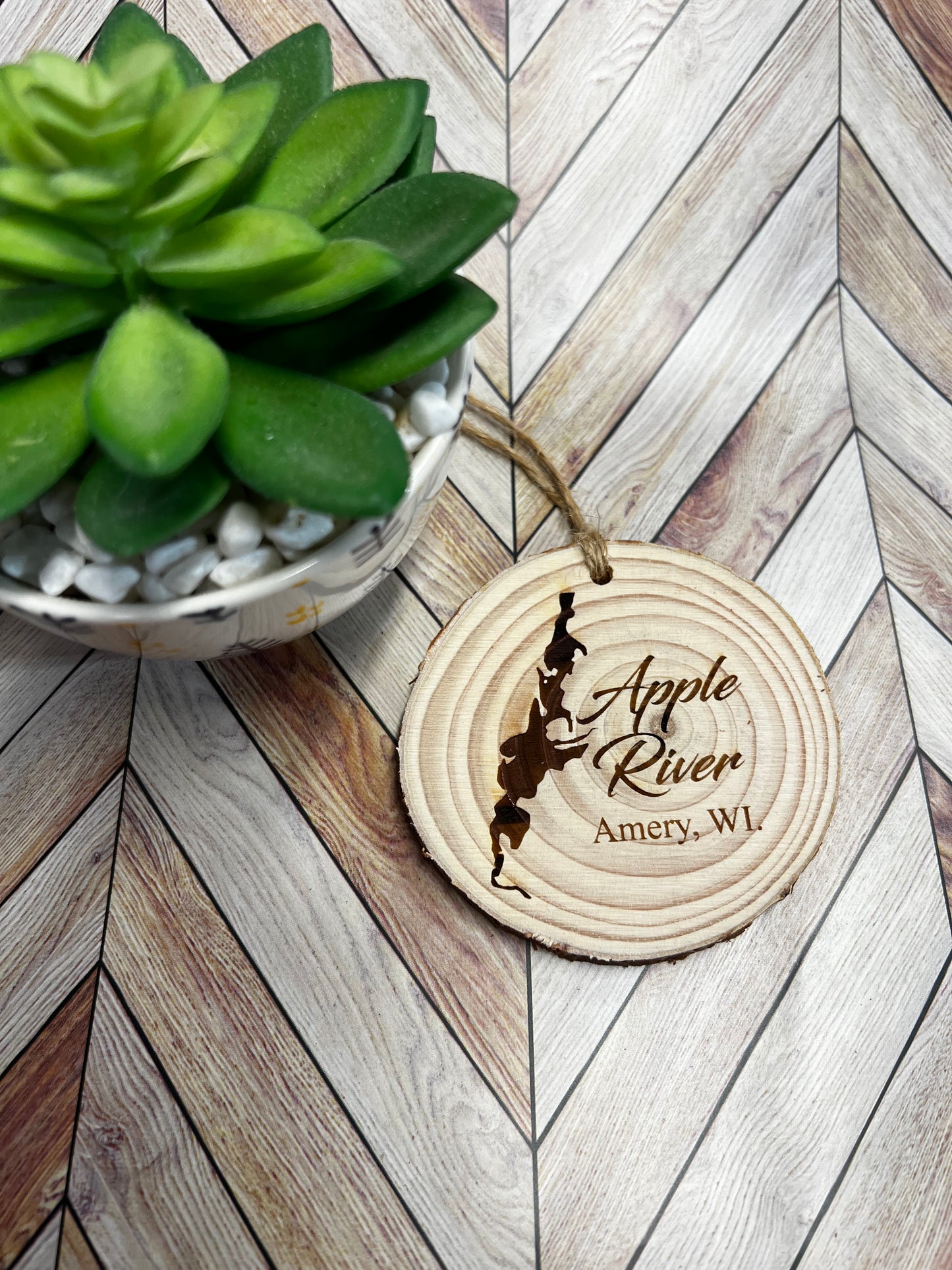 Ornament, Lake, River, log slice