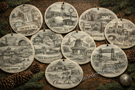 Town ornament photo collage