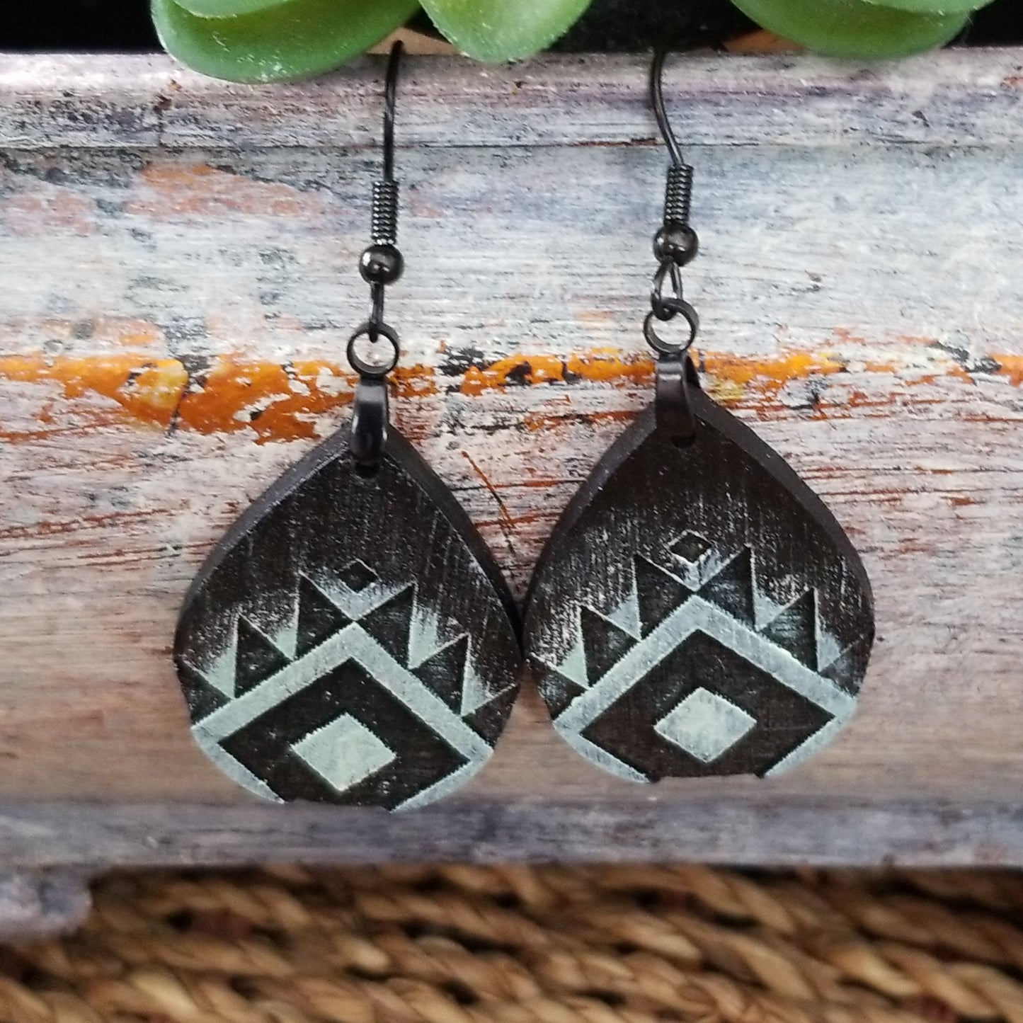 Earrings | Drop Earrings | Aztec Tribal Teardrop earrings
