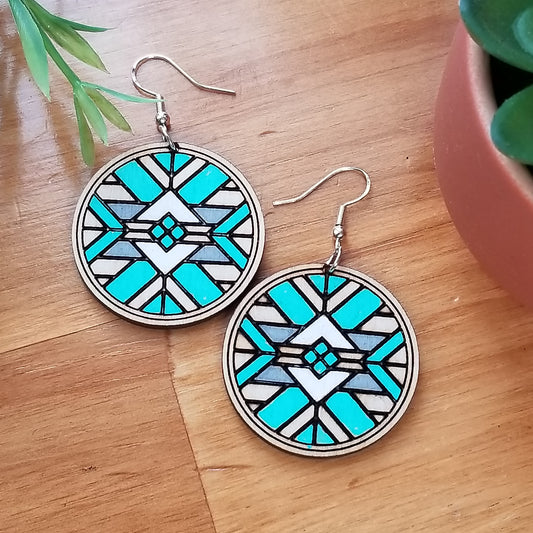 Earrings, Quilt round