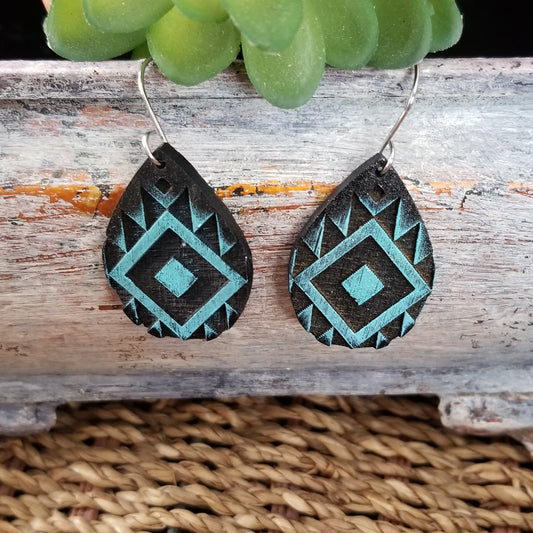 Earrings | Drop | Aztec Tribal | Teardrop earrings