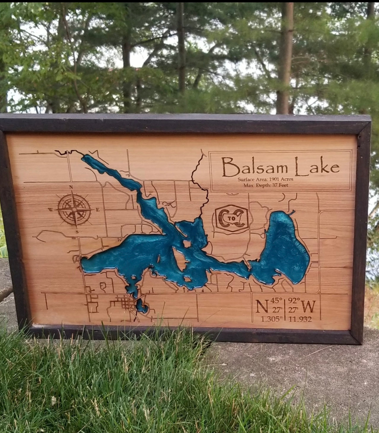 Lake Map | Epoxy Filled Lake Map