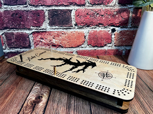 Cribbage board - Lake Engraved