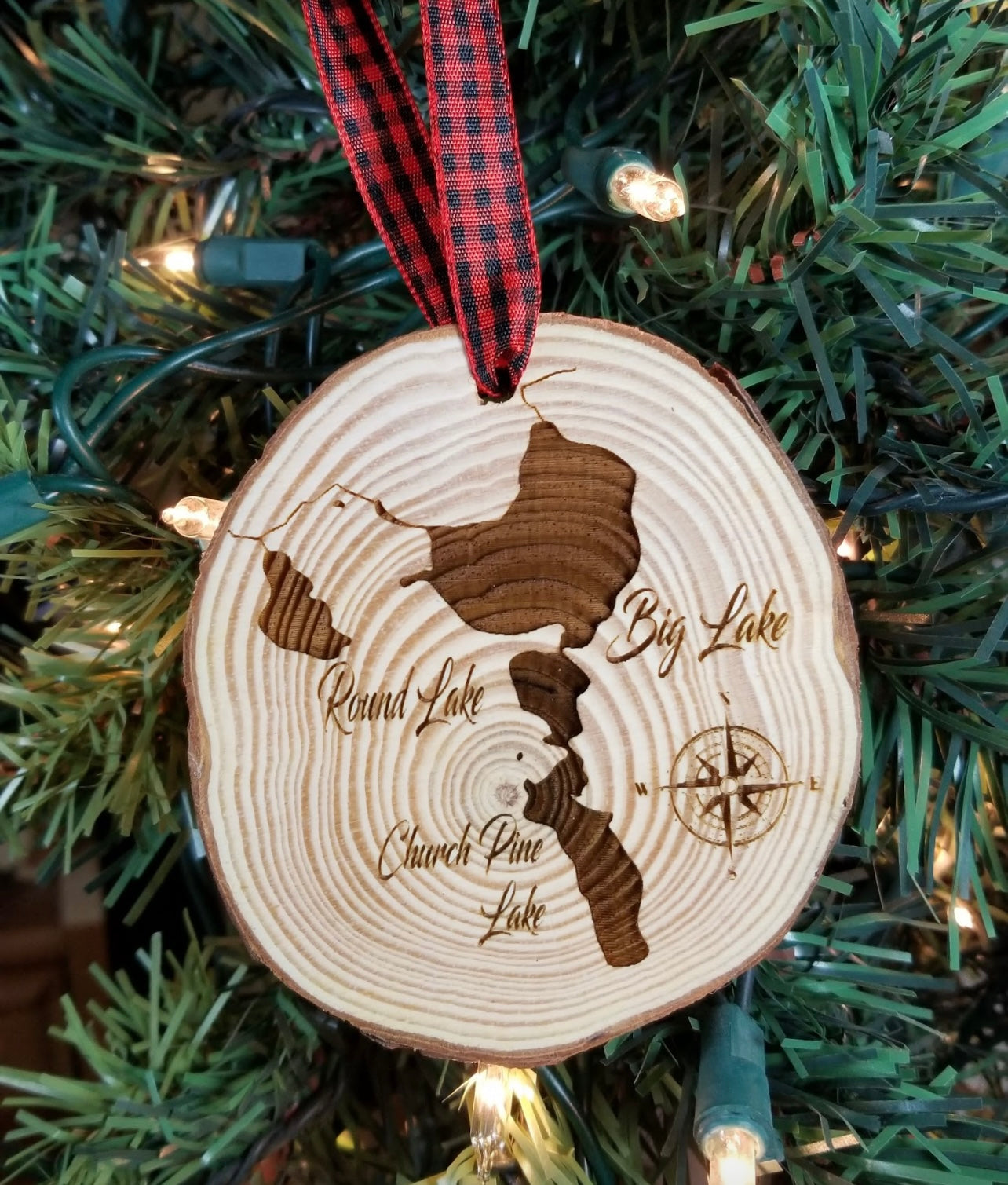 Ornament, Lake, log slice