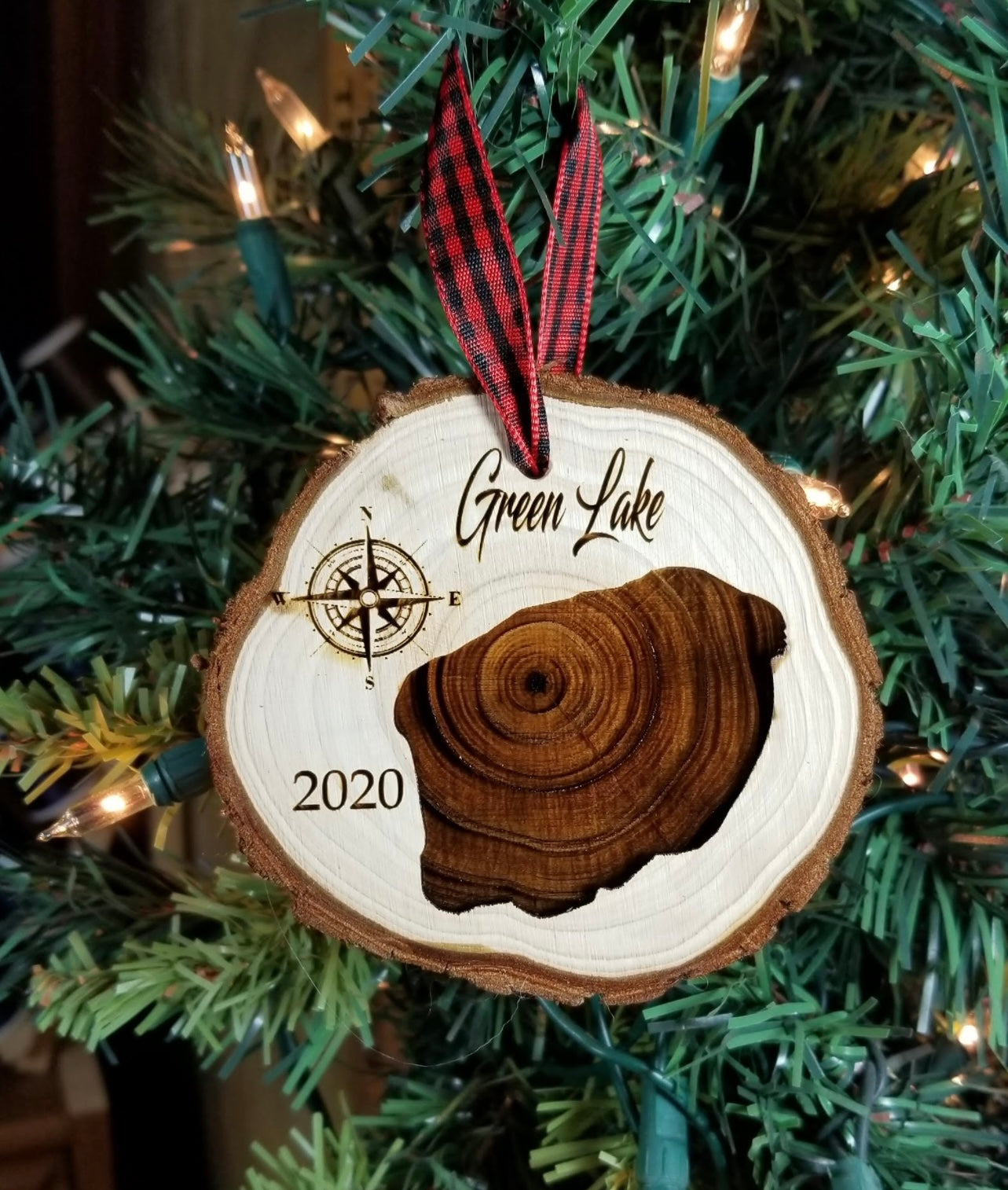 Ornament, Lake, log slice
